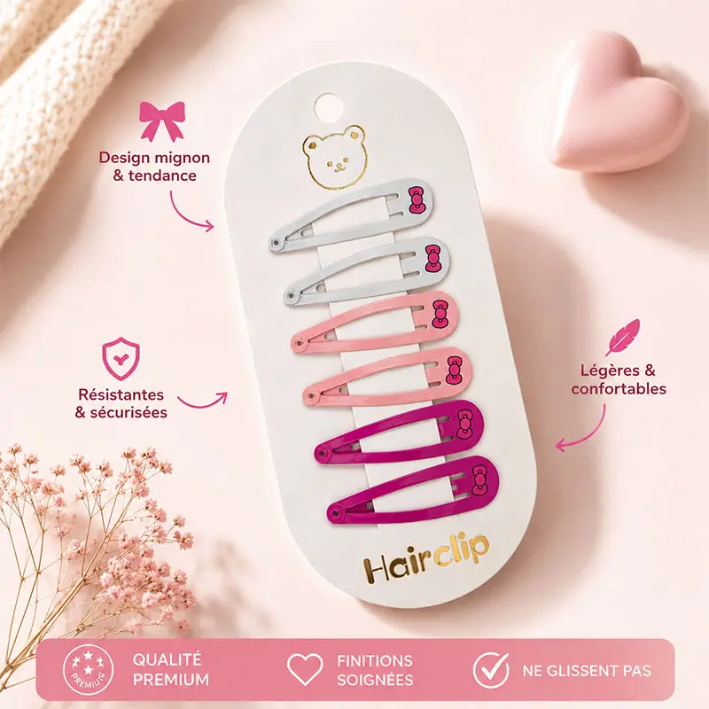 Barrette motif papillon HC34-8 