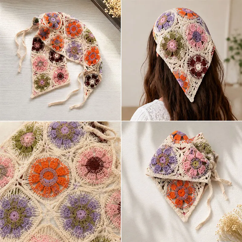 Bandana Crochet Floral HC47-1
