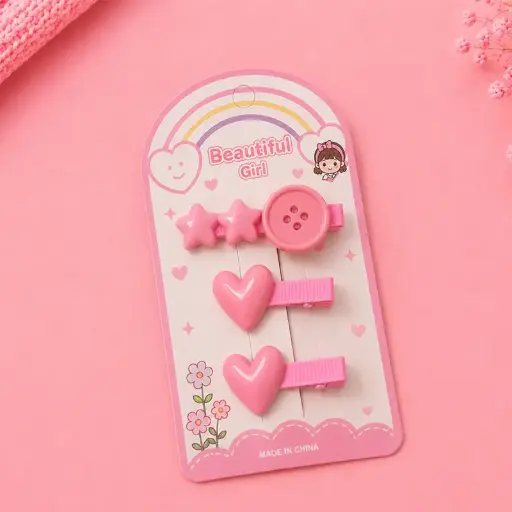 [HC26-4] Set Barrettes Kids Cœur HC26-4
