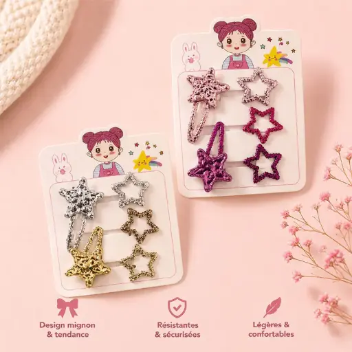 Barrettes Glitter Enfant 