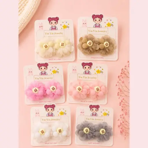 [HC58-7]  Barrettes Pompon Enfant HC58-7